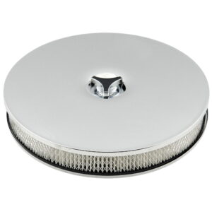 Mr Gasket 4339 Chrome Low Rider Round Air Cleaner / Filter - 14 x 2-1/4"
