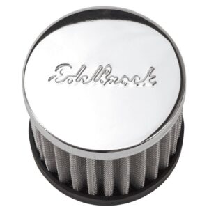 Edelbrock 4420 Chrome Circle Track Style Push-In Open Breather With Washable Element