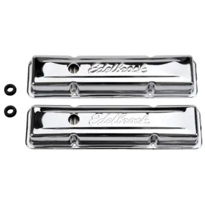 Edelbrock 4449 Signature Series Chrome Valve Covers For Chevy 262-400 1959-86