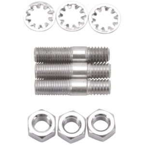 Edelbrock 8006 Carb Stud Kit - Zinc - 5/16"-1 x 1-1/2" - For 3 Bolt Flange Carbs