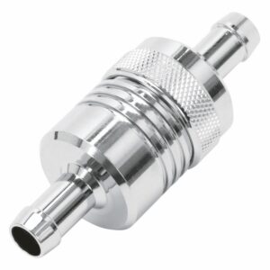 Edelbrock 8136 Chrome Aluminium Inline Fuel Filter 3/8" Inlet/Outlet