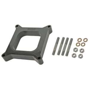 Edelbrock 8710 - 1" Carb Spacer Kit - Open Centre - Black Phenolic Plastic