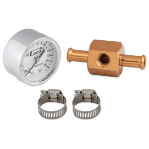 Mr Gasket 1560 Chrome Fuel Pressure Gauge With In-Line Adapter 0-15 PSI