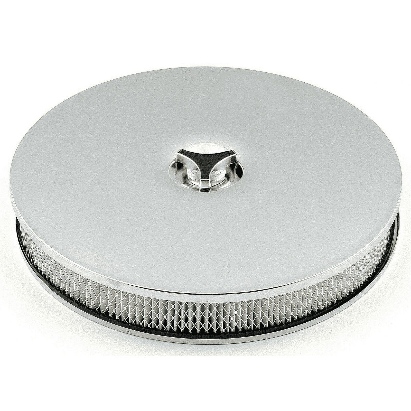 Mr Gasket 4339 Chrome Low Rider Round Air Cleaner / Filter - 14 x 2-1/4"