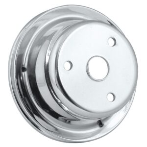 Mr Gasket 4976 Chrome Crankshaft Pully 69-85 Small Block Chevy w/Long Water Pump