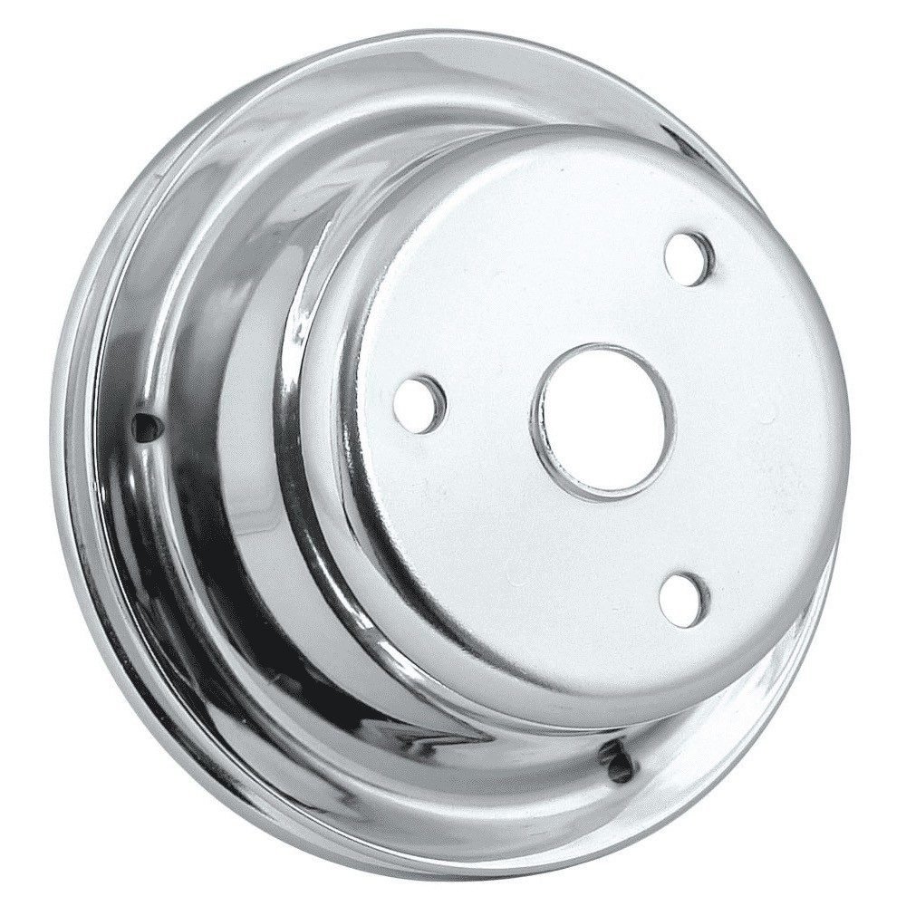 Mr Gasket 4976 Chrome Crankshaft Pully 69-85 Small Block Chevy w/Long Water Pump