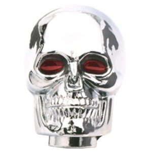 Mr Gasket 9628 Chrome Skull Gear Shift Knob With Red Eyes