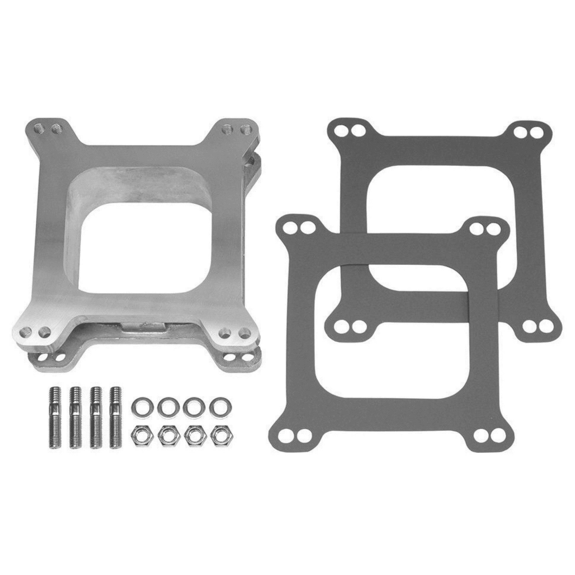 2" - Two Inch Aluminium Carb Spacer Kit - Open Centre - Holley / Edelbrock 4 bbl