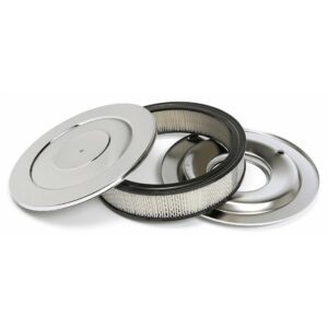 14" x 3" Chrome Air Cleaner / Filter With Flat Base - Holley, Edelbrock