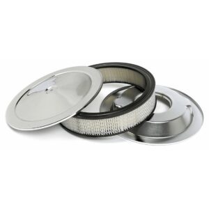 14" x 3" Chrome Air Cleaner Kit With Recessed Base - Holley, Edelbrock