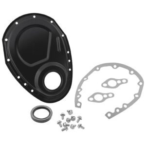Black Timing Chain Cover Kit - SB Small Block Chevy 283 - 400
