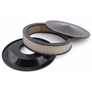 14" x 3" Black Air Cleaner / Filter With High Lip Recessed Base Holley Edelbrock