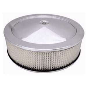 14" x 4" Chrome Air Cleaner / Filter With Recessed Base - Holley, Edelbrock