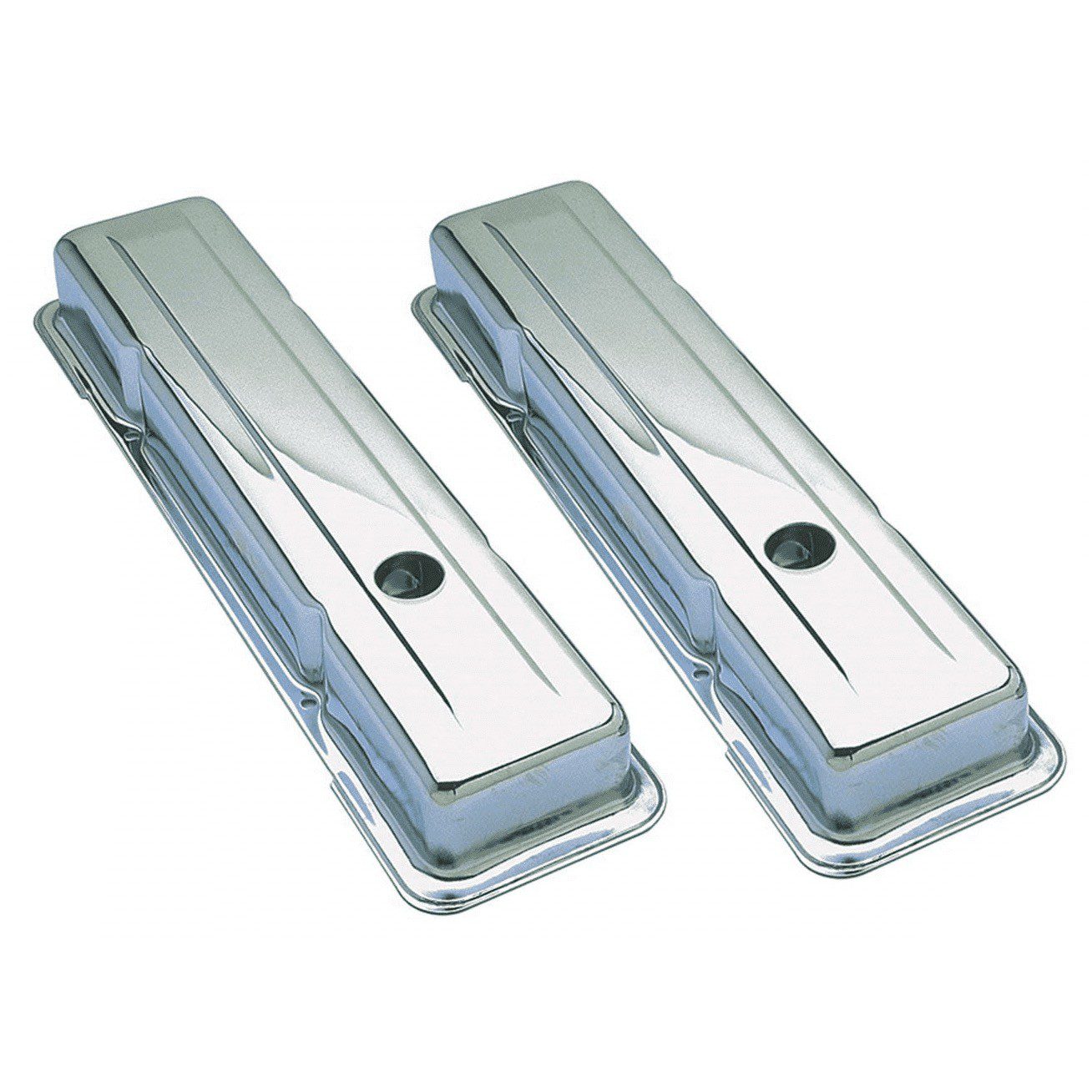 Chrome Valve Covers - SB Small Block Chevy 283-400 - 1958-86 - Short 2-5/8"