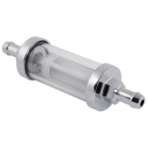 Chrome Clear View Glass Inline Fuel Filter - 5/16" Inlet / Outlet
