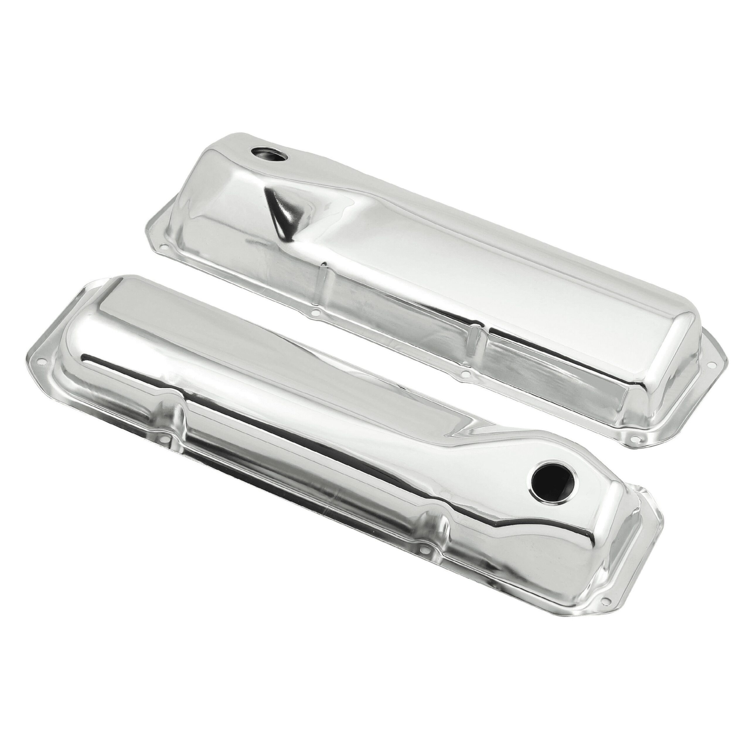 Chrome Valve Covers - SB Small Block Ford V8 351C 400M - 1968-01 - Tall 3-5/8"