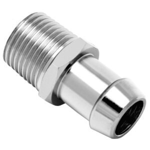 Chrome Steel Heater Hose Fitting (Intake Manifold) 5/8" ID Hose 1/2" NPT - SB BB Chevy