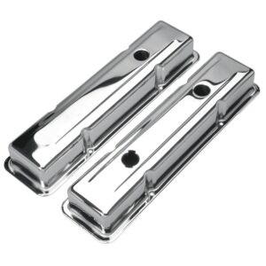 Chrome Valve Covers - SB Small Block Chevy 283-400 - 1978-86 - Short 2-5/8"