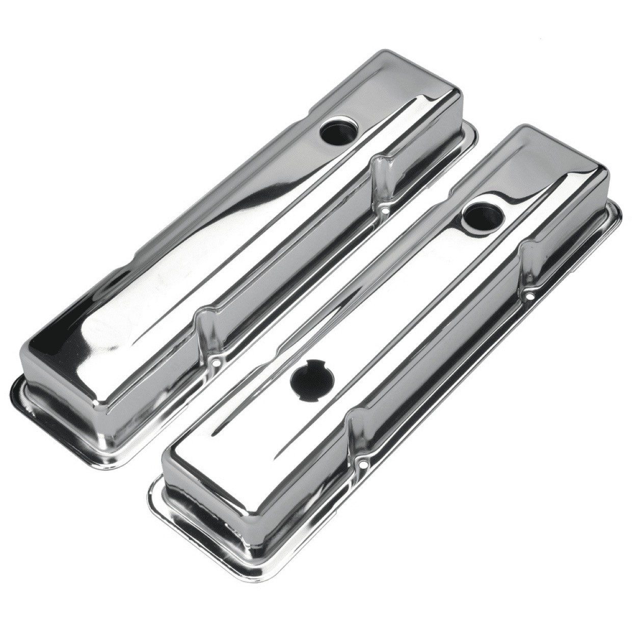 Chrome Valve Covers - SB Small Block Chevy 283-400 - 1978-86 - Short 2-5/8"
