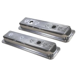 Chrome Valve Covers - SB Small Block Chevy 305-350 - 1987 Up - OEM Style 2-3/8"