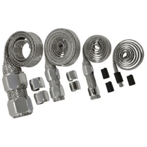 Chrome Braided Steel Hose Sleeving Kit - Vacuum Fuel Lines, Heater Radiator Hose