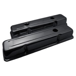 Black Valve Covers - SB Small Block Chevy 283-400 - 1978-86 - Short 2-5/8"