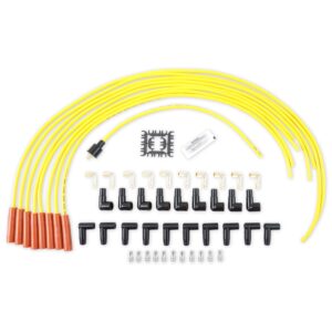 Accel 4038 Super Stock Universal 8mm Spark Plug Lead / Wire Set - Yellow Straight Boots