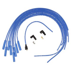 Accel 4038B Super Stock Universal 8mm Spark Plug Lead / Wire Set - Blue Straight Boots