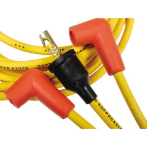 Accel 4039 Super Stock Universal 8mm Spark Plug Lead / Wire Set - Yellow 90° Boots