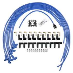 Accel 4039B Super Stock Universal 8mm Spark Plug Lead / Wire Set - Blue 90° Boots