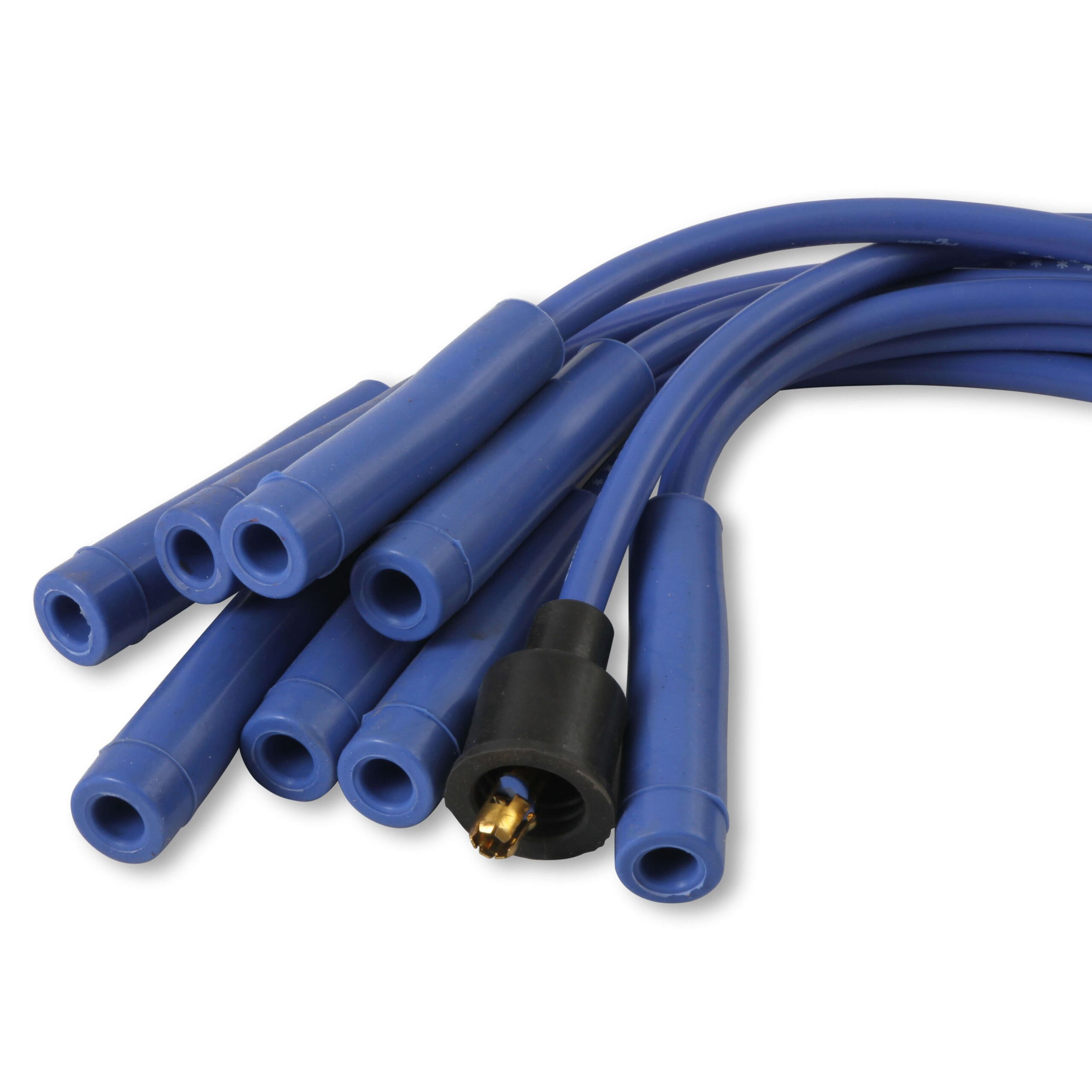 Accel 4040B Super Stock Universal 8mm Spark Plug Lead / Wire Set - Blue Straight Boots - Image 2