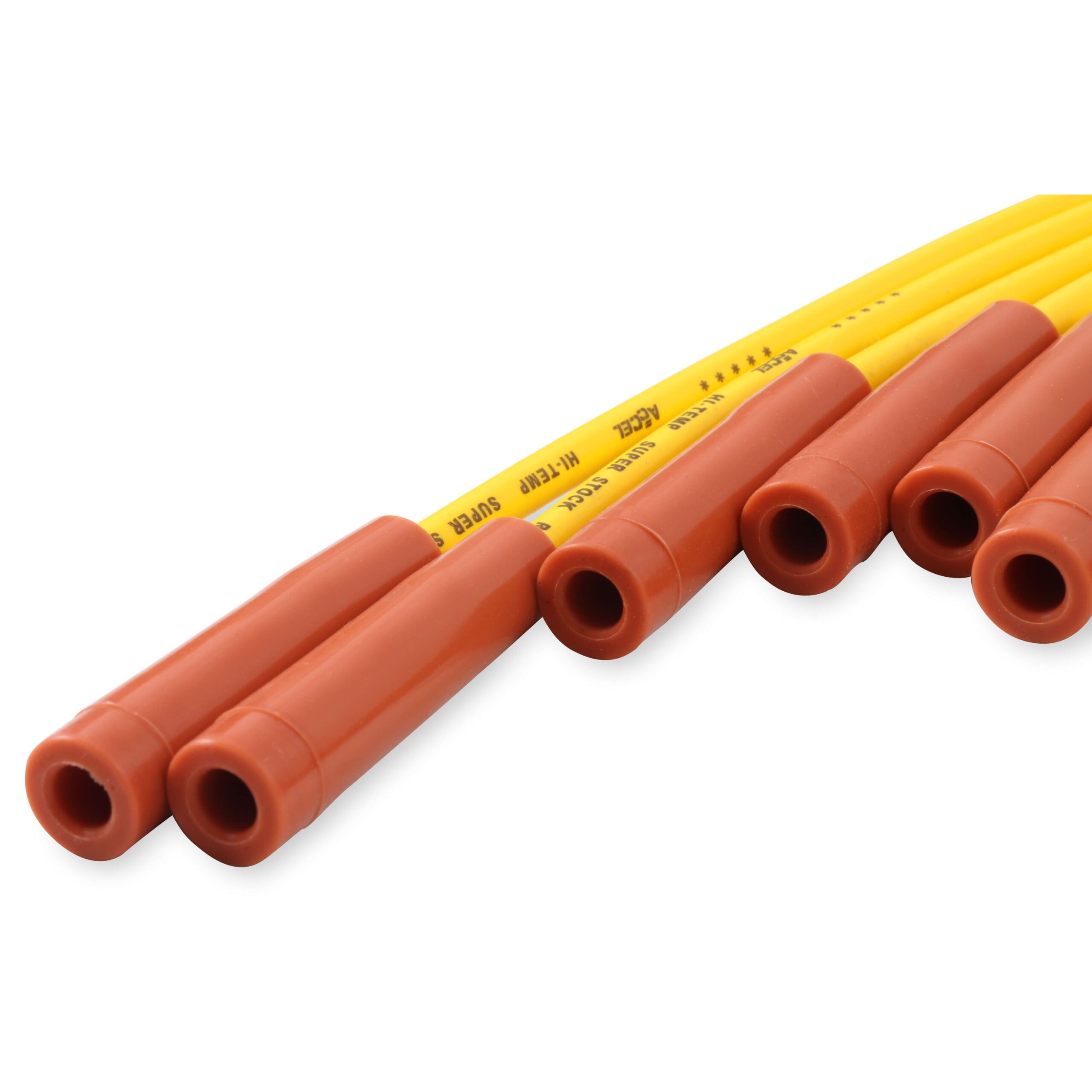 Accel 4040 Super Stock Universal 8mm Spark Plug Lead / Wire Set - Yellow Straight Boots - Image 2