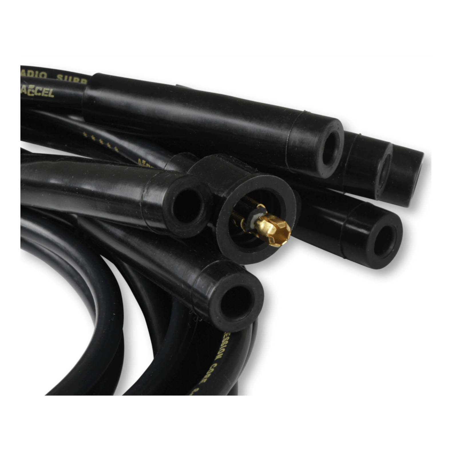 Accel 4040K Super Stock Universal 8mm Spark Plug Lead / Wire Set - Black Straight Boots - Image 2