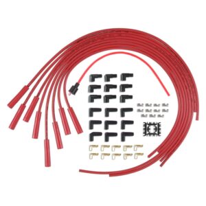 Accel 4040R Super Stock Universal 8mm Spark Plug Lead / Wire Set - Red Straight Boots