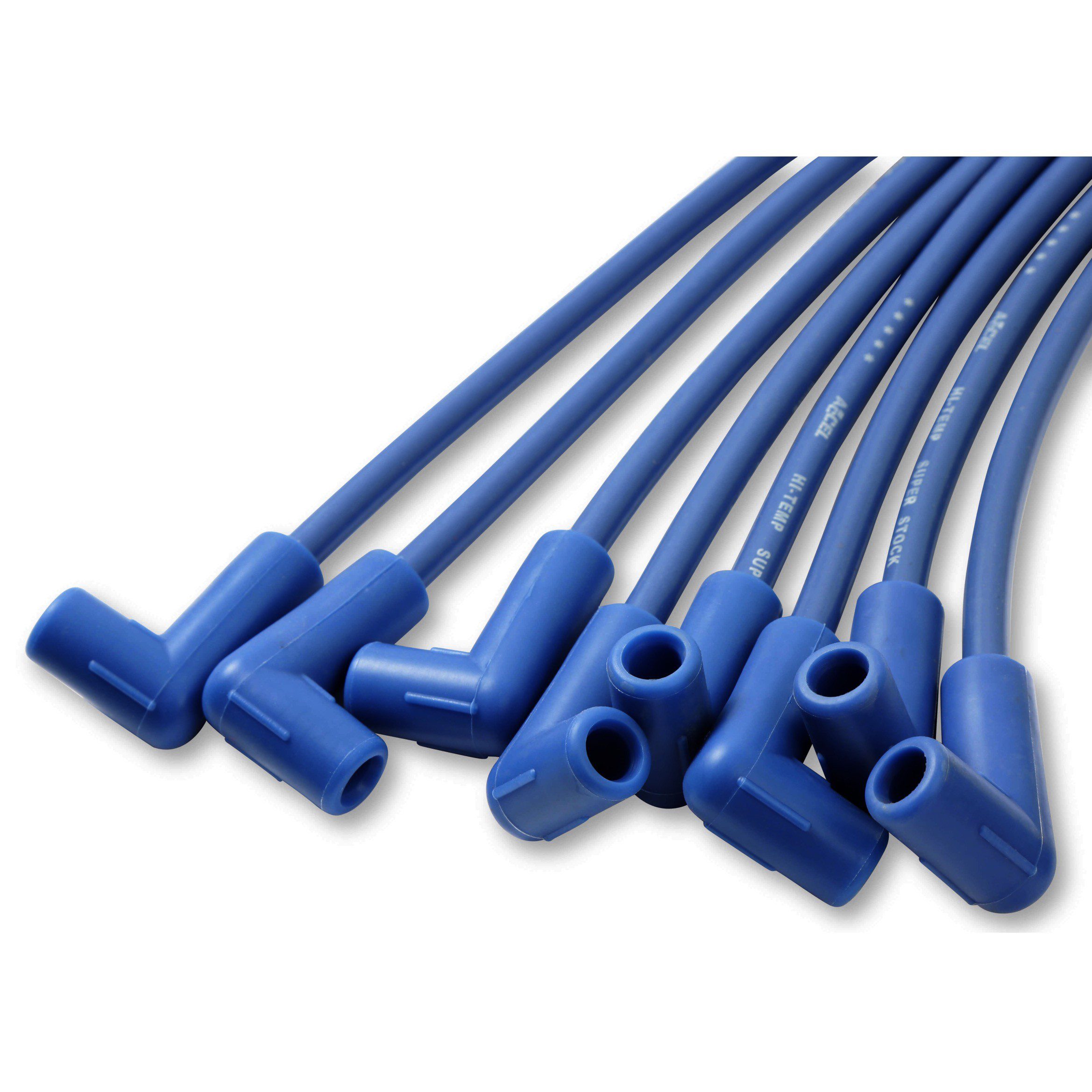 Accel 4041B Super Stock Universal 8mm Spark Plug Lead / Wire Set - Blue 90° Boots - Image 2