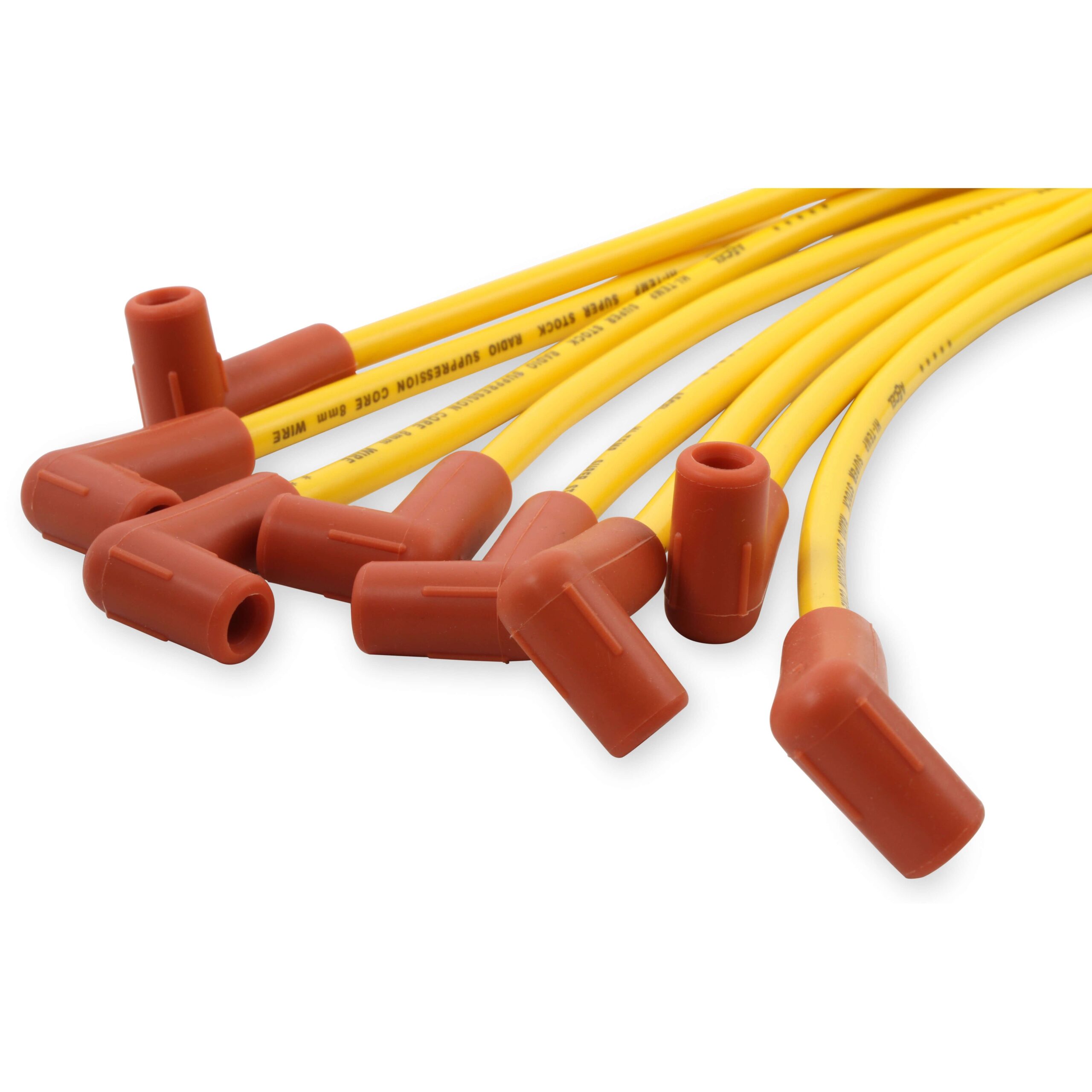 Accel 4041 Super Stock Universal 8mm Spark Plug Lead / Wire Set - Yellow 90° Boots - Image 2