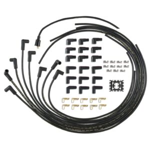Accel 4041K Super Stock Universal 8mm Spark Plug Lead / Wire Set - Black 90° Boots