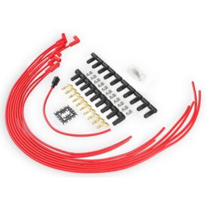 Accel 4041R Super Stock Universal 8mm Spark Plug Lead / Wire Set - Red 90° Boots