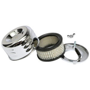 4-1/2" x 2-7/8" Nostalgic Chrome Louvered Style Air Cleaner / Filter Kit
