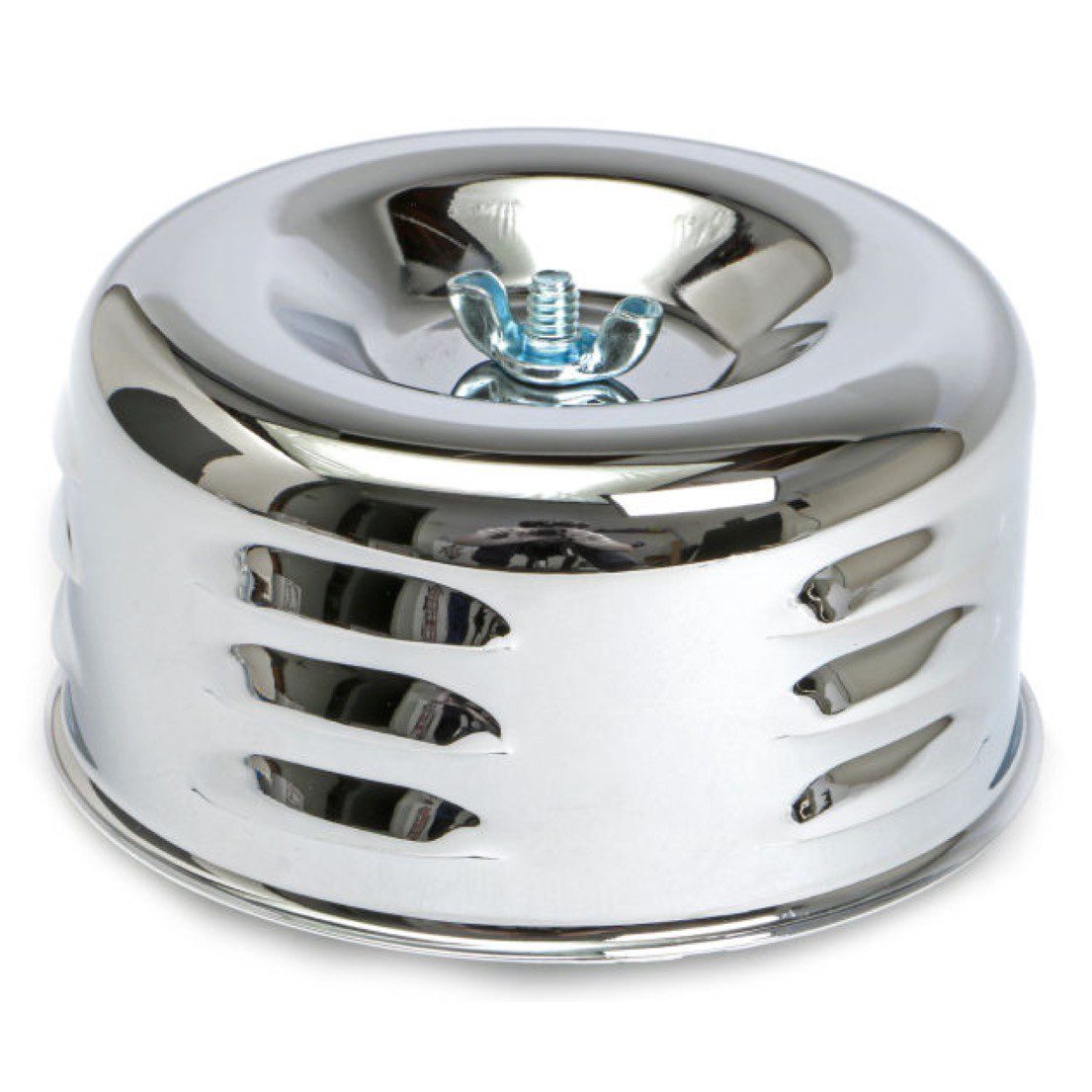 4-1/2" x 2-7/8" Nostalgic Chrome Louvered Style Air Cleaner / Filter Kit - Image 2