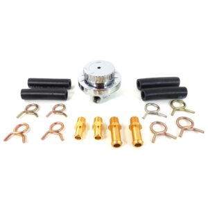 Chrome Universal Fuel Pressure Regulator Kit 1-6 psi - 5/16" & 3/8" Connectors