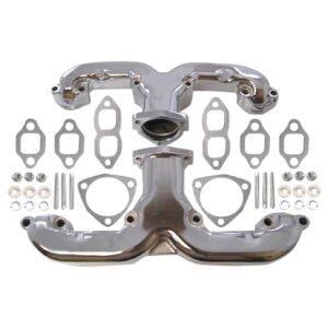 Chrome Classic Style "Ram Horn" Manifolds for Small Block Chevy