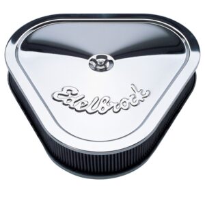 Edelbrock 1222 Pro-Flo Chrome Triangular Air Cleaner / Filter - Washable Element
