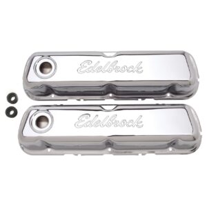 Edelbrock 4460 Signature Series Chrome Valve Covers For Ford 260, 289, 302 (Not Boss) & 351W