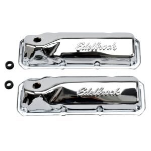 Edelbrock 4461 Signature Series Chrome Valve Covers For Ford 351M-400 & 351C V8