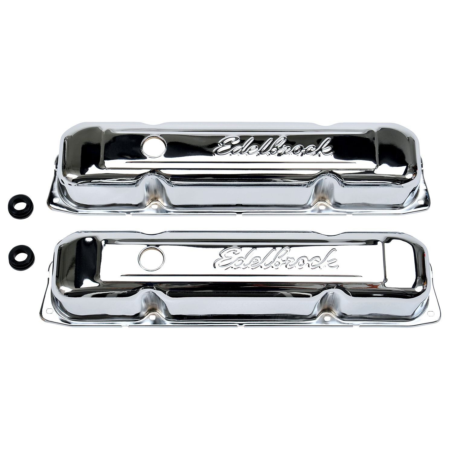 Edelbrock 4491 Signature Series Chrome Valve Covers For Chrysler 361, 383, 400, 413, 426, 440 V8 1958-79