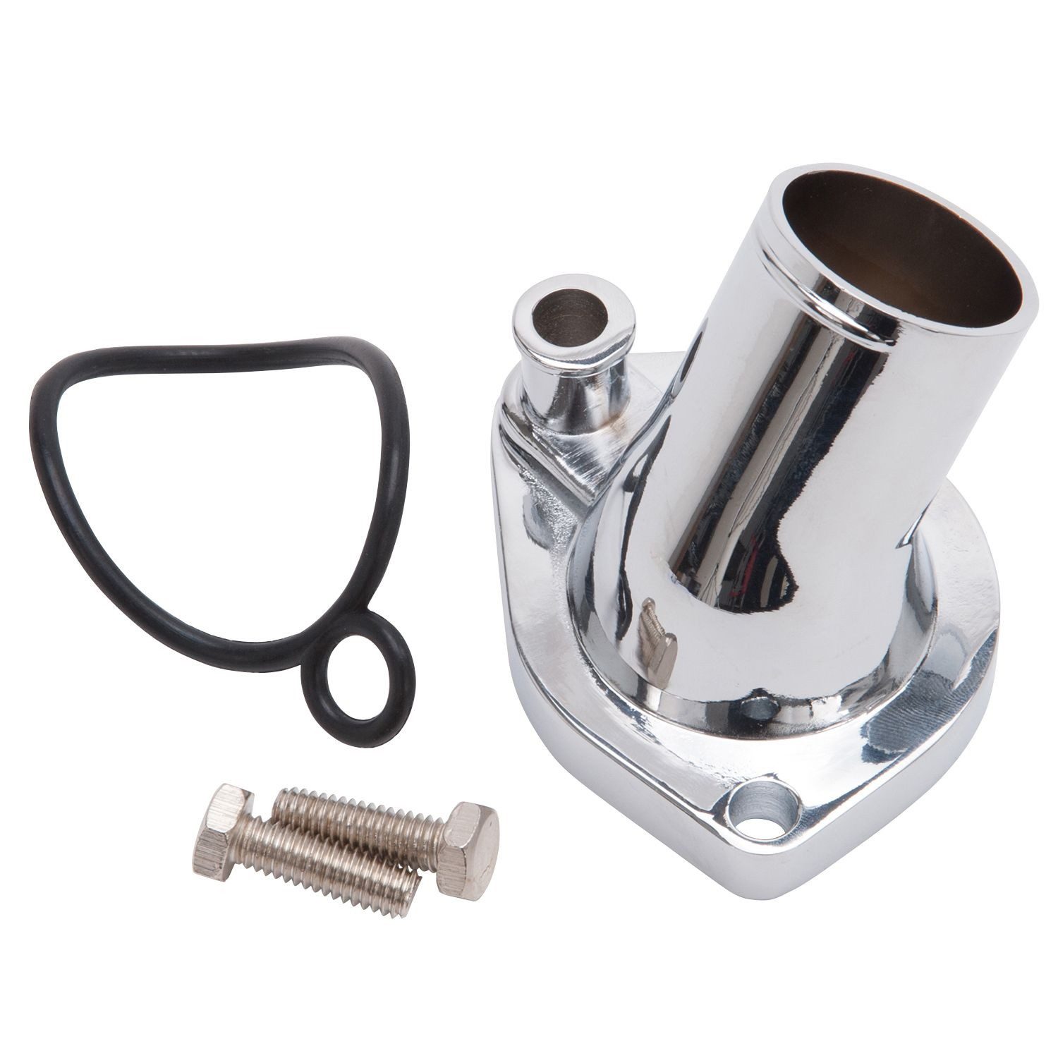 Edelbrock 4814 Polished Aluminum O-Ring Style 15 Degree Water Neck / Thermostat Housing For SB Ford V8