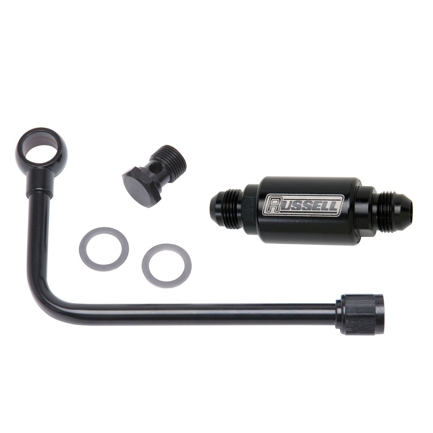 Edelbrock 81343 Black Steel Fuel Line Kit With Black Anodized Aluminum Filter