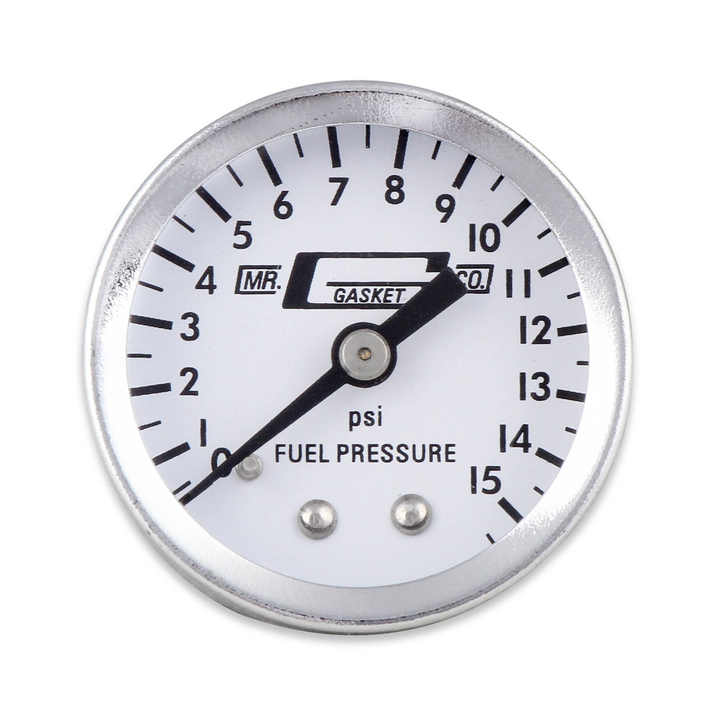 Mr Gasket 1561 Fuel Pressure Gauge - 0-15 PSI - 1-1/2 Inch Diameter