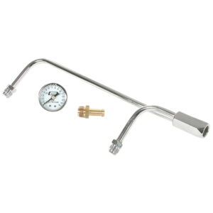 Mr Gasket 1558 Chrome Fuel Line Kit with Gauge and Fittings For Holley 4160 Style Carbs